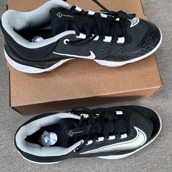 Nike Alpha Huarache Elite 4 Metal Baseball Cleats Men's 9 Black DJ6521-011 - Picture 3 of 13